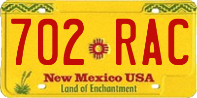 NM license plate 702RAC