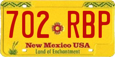 NM license plate 702RBP