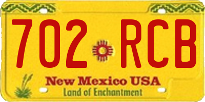 NM license plate 702RCB