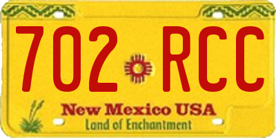 NM license plate 702RCC