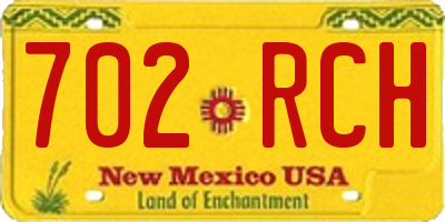 NM license plate 702RCH