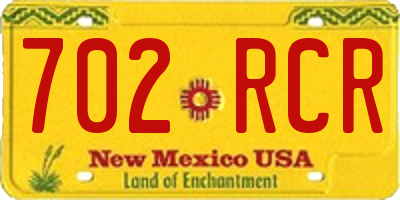 NM license plate 702RCR