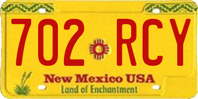 NM license plate 702RCY