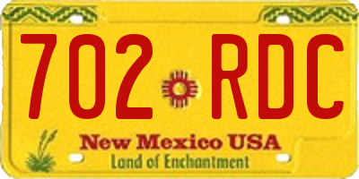 NM license plate 702RDC