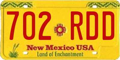 NM license plate 702RDD