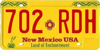 NM license plate 702RDH