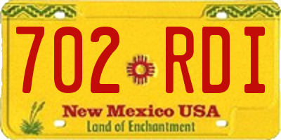 NM license plate 702RDI