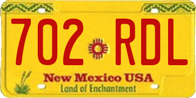 NM license plate 702RDL