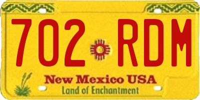 NM license plate 702RDM