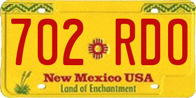 NM license plate 702RDO