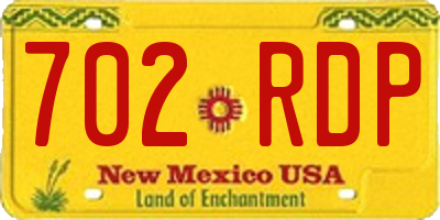 NM license plate 702RDP