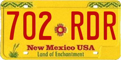 NM license plate 702RDR