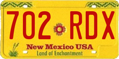 NM license plate 702RDX
