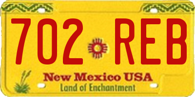 NM license plate 702REB