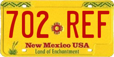 NM license plate 702REF