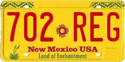 NM license plate 702REG
