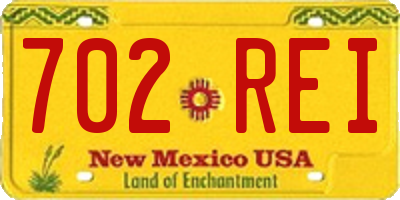NM license plate 702REI