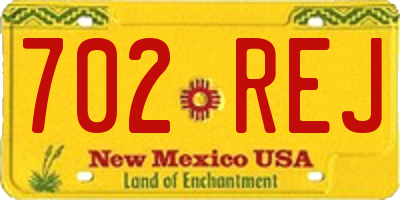 NM license plate 702REJ