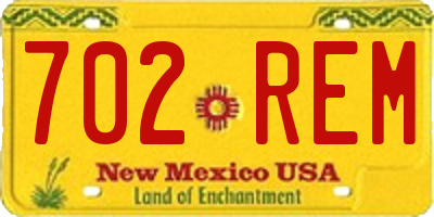 NM license plate 702REM