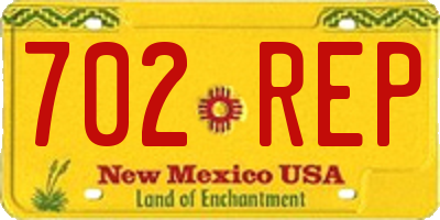 NM license plate 702REP