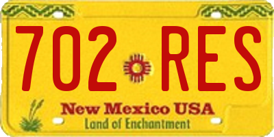 NM license plate 702RES