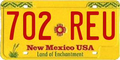 NM license plate 702REU