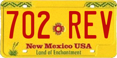 NM license plate 702REV