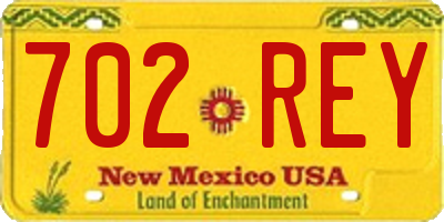 NM license plate 702REY