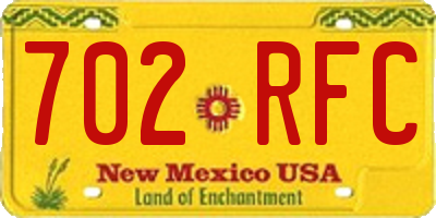 NM license plate 702RFC