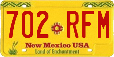NM license plate 702RFM