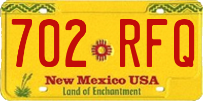 NM license plate 702RFQ