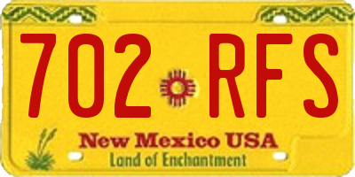 NM license plate 702RFS