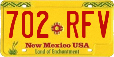 NM license plate 702RFV