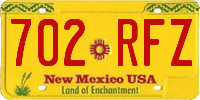 NM license plate 702RFZ