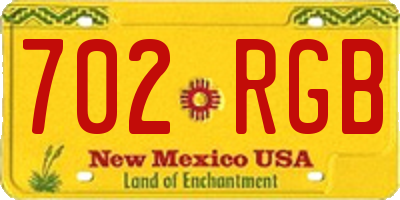 NM license plate 702RGB