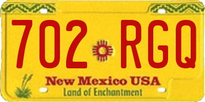 NM license plate 702RGQ