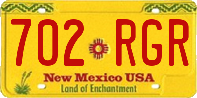 NM license plate 702RGR