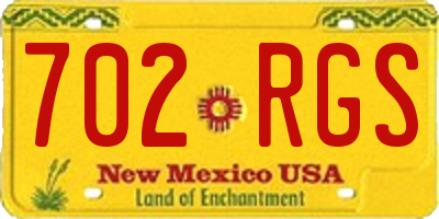 NM license plate 702RGS