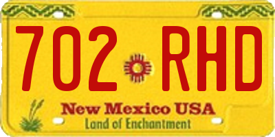 NM license plate 702RHD