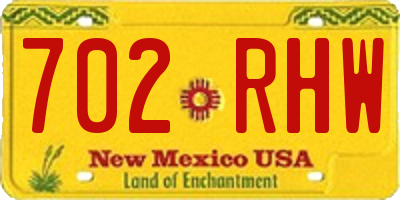 NM license plate 702RHW