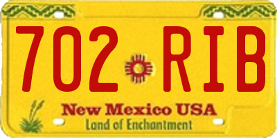 NM license plate 702RIB