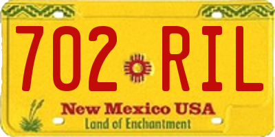 NM license plate 702RIL
