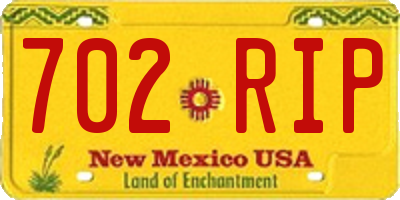NM license plate 702RIP