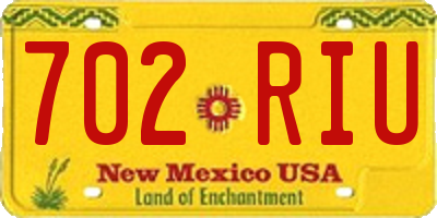 NM license plate 702RIU