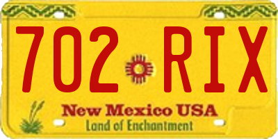 NM license plate 702RIX