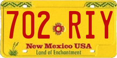 NM license plate 702RIY