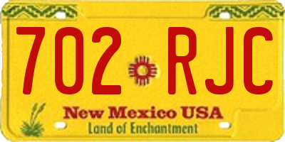 NM license plate 702RJC