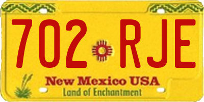 NM license plate 702RJE