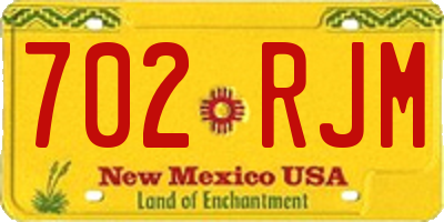 NM license plate 702RJM