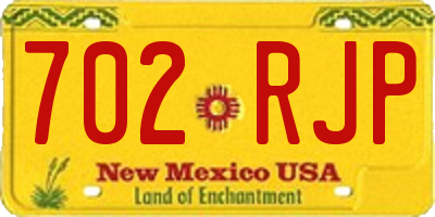 NM license plate 702RJP
